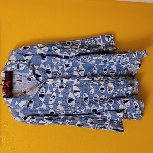 Habitat abstract fish button-down tunic